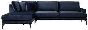 Sofá de Canto Papira - Azul Marinho - 283 x 180 x 90 x 88 cm