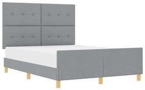 Cama vidaXL Cinza Claro 160x200 cm em Tecido