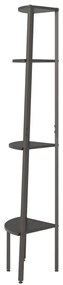 Estante de canto com 4 prateleiras 45,5x31,5x150 cm preto
