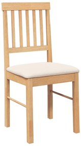Cadeiras de jantar com almofadões 2 pcs madeira maciça