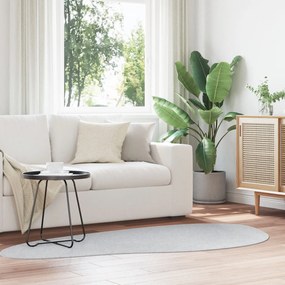 Tapete 'HUARTE'de Pelo Curto Suave e Lavável Cinza 100x200 cm