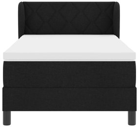 Cama Box Spring vidaXL com Colchão Preto 90x190 cm Tecido
