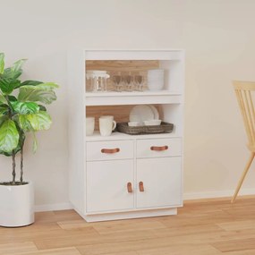 820158 vidaXL Aparador alto 67x40x108,5 cm pinho maciço branco