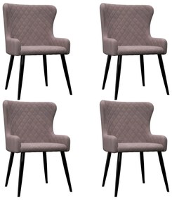 vidaXL Cadeiras de jantar 4 pcs veludo rosa