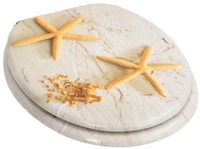 Assentos sanita 2 pcs c/ tampas fecho suave MDF design estrelas