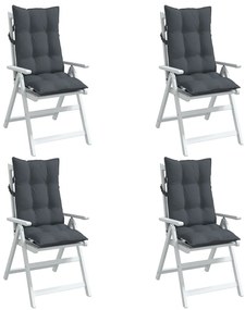 Almofadões p/ cadeira encosto alto 4pcs tecido oxford antracite