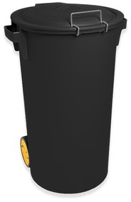 Contentor Lixo com Rodas Preto 80l 48X50X80cm