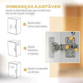 HOMCOM Armário de Cozinha Móvel de Cozinha com 4 Portas Gaveta e Prate