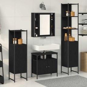 vidaXL Conjunto de Armários para Banheiro 4 pcs Carvalho preto