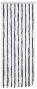 Cortina anti-insetos 56x200 cm chenille cinzento e branco