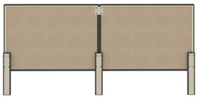 Cabeceira de cama 200x200 cm tecido cinzento-escuro