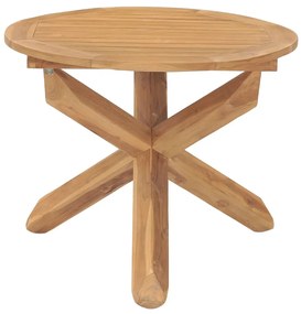 Mesa de jantar para jardim Ø90x75 cm madeira de teca maciça
