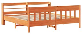 Cama sem colchão 180x200 cm pinho maciço castanho-mel