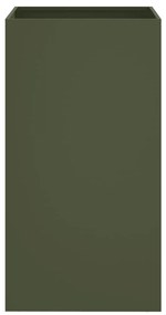 Vaso/floreira 42x38x75 cm aço verde azeitona