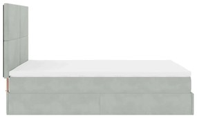 Estrutura de cama otomana com colchões 140x190cm cinzento claro