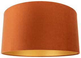Abajur de tecido laranja com interior dourado 50/50/25 Moderno