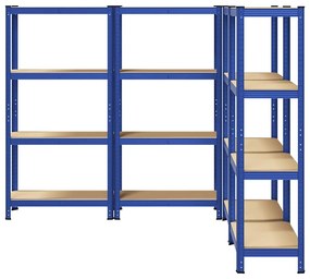 Prateleiras de armazenamento de 4 camadas 4 pcs aço azul