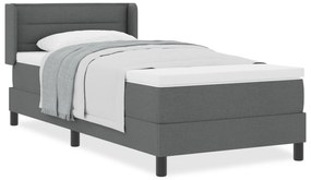 Cama Box vidaXL com Colchão Cinza Escuro 90x200 cm Tecido, Cabeceira c