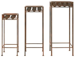 Suportes para plantas 3 pcs estilo vintage metal enferrujado