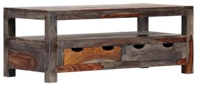 vidaXL Mesa de centro 100x50x40 cm madeira de acácia maciça cinzento