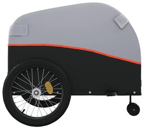 Reboque para bicicleta 45 kg ferro preto e laranja