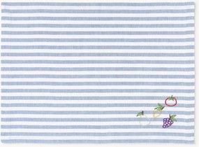 Individuais às riscas com motivos bordados Melony, conjunto de 2