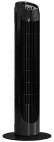 HOMCOM Ventoinha de Coluna 45W Ventoinha de Coluna Silenciosa com 3 Velocidades e Oscilação 70° para Sala Quarto Ø27x75 cm Preto