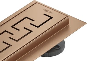 Mexen Flat 360° M15 ralo de piso linear rotativo 100 cm, cobre escovado - 1C24100-40