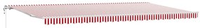 Toldo Retrátil Vermelho e branco 600 × 300 cm Vermelho e branco