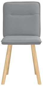 Cadeiras de jantar 2 pcs tecido cinzento-claro