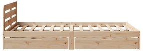 Cama sem colchão 140x190 cm madeira de pinho maciça