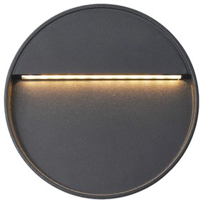 Candeeiros LED de parede exterior 2 pcs 3 W redondo preto
