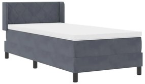 Cama Box Spring com Colchão VidaXL Cinza Escuro 90x200 cm Veludo