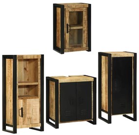 vidaXL Conjunto de Móveis para Banheiro 4 pcs Madeira de manga maciça