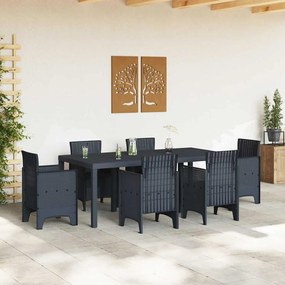 Mesa de Jardim vidaXL Antracite 200x100x73 cm em Rattan Sintético
