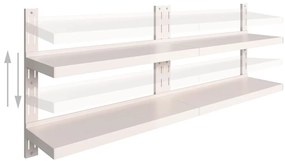 Prateleiras de parede suspensas 2 pcs 200x30 cm aço inoxidável