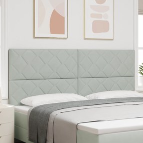 Cabeceira Design em Blocos de Diamante Cinza Claro 200 cm Veludo