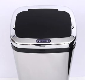 Caixote do lixo de 50 L - Caixote do Lixo com Sensor Detetor Movimento Automático Balde Aço