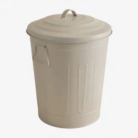 Lixeira Com Tampa Em Aço Galvanizado Susi Tapioca Bege & 20 L - Sklum