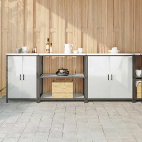 vidaXL Conjunto de Armazenamento para Cozinha 3 pcs Prata