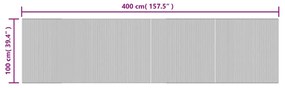 Tapete retangular 100x400 cm bambu castanho-escuro