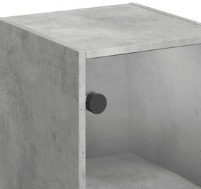Armário de parede c/ portas de vidro 35x37x68,5cm cinza cimento