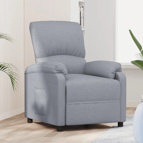 vidaXL Poltrona reclinável tecido cinzento-claro