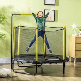 ZONEKIZ Trampolim Infantil Ø110 cm Trampolim para Crianças de 1-10 Anos com Rede de Segurança Barra Ajustável para Interior e Exterior