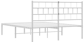 Estrutura de cama com cabeceira 120x190 cm metal branco