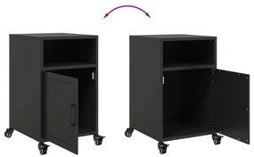 Mesas de cabeceira 2 pcs 36x39x59 cm aço preto