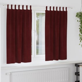 Cortinas Blackout vidaXL com Laços de Pendurar 2 pcs Bordô Veludo