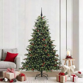 vidaXL Árvore de Natal Artificial Verde 210 cm PVC, Metal e Plástico