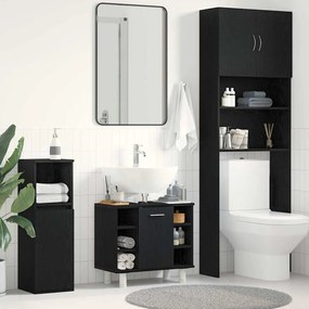 Armário de Banheiro vidaXL Preto Carvalho 60x32x54 cm Madeira Engenharia