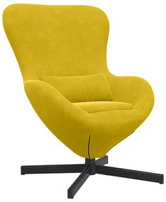 Cadeira Ovo Amarelo em Veludo